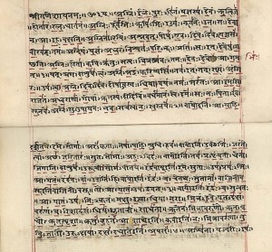Image of Vedic Sanskrit showing tonal marks